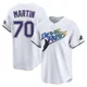 Tampa Bay Rays ＃70 Trevor Martin Men's Limited Throwback Cooperstown Jersey - White