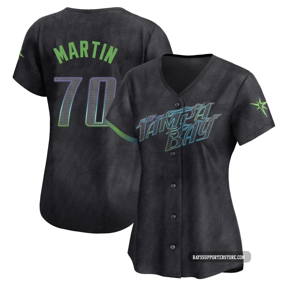 Tampa Bay Rays ＃70 Trevor Martin Women's Limited 2024 City Connect Jersey - Charcoal