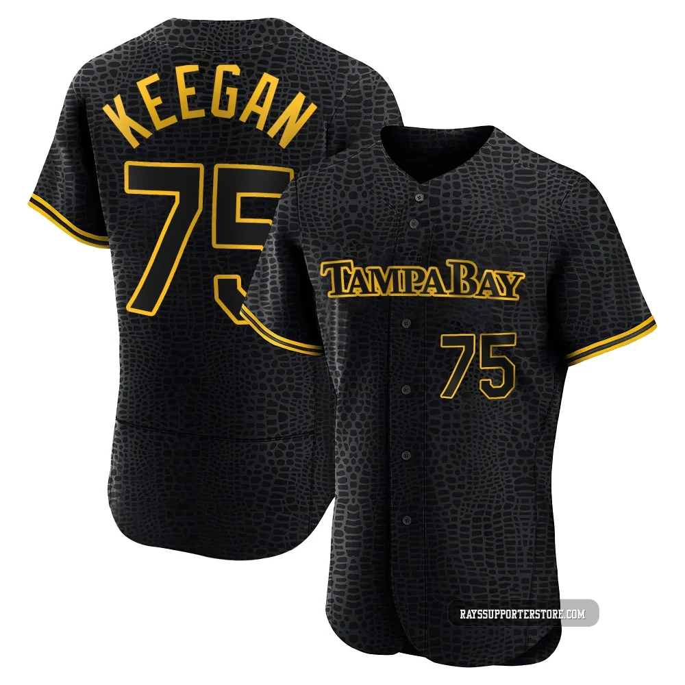 Tampa Bay Rays ＃75 Dominic Keegan Men's Authentic Snake Skin City Jersey - Black