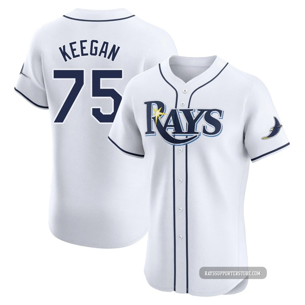 Tampa Bay Rays ＃75 Dominic Keegan Men's Elite Home Jersey - White