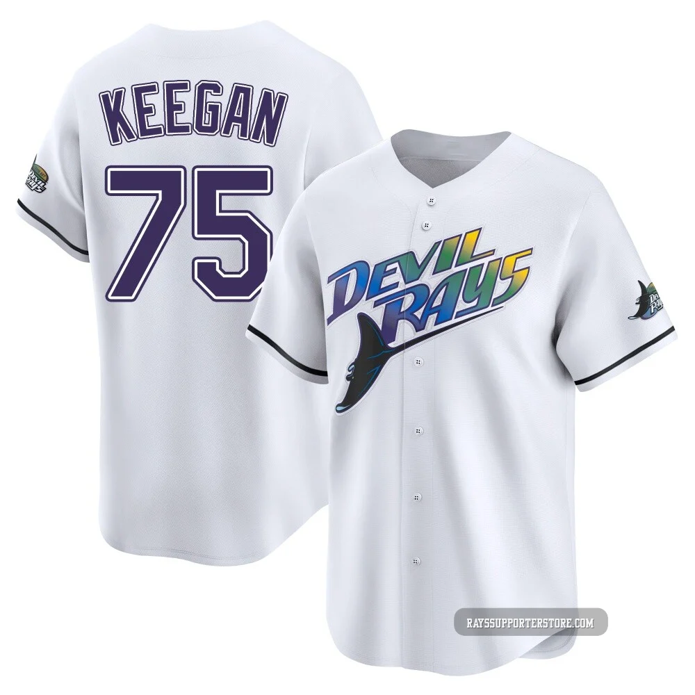 Tampa Bay Rays ＃75 Dominic Keegan Youth Limited Throwback Cooperstown Jersey - White