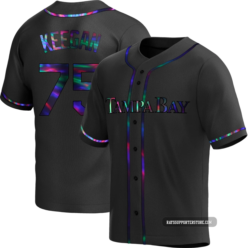 Tampa Bay Rays ＃75 Dominic Keegan Youth Replica Holographic Alternate Jersey - Black