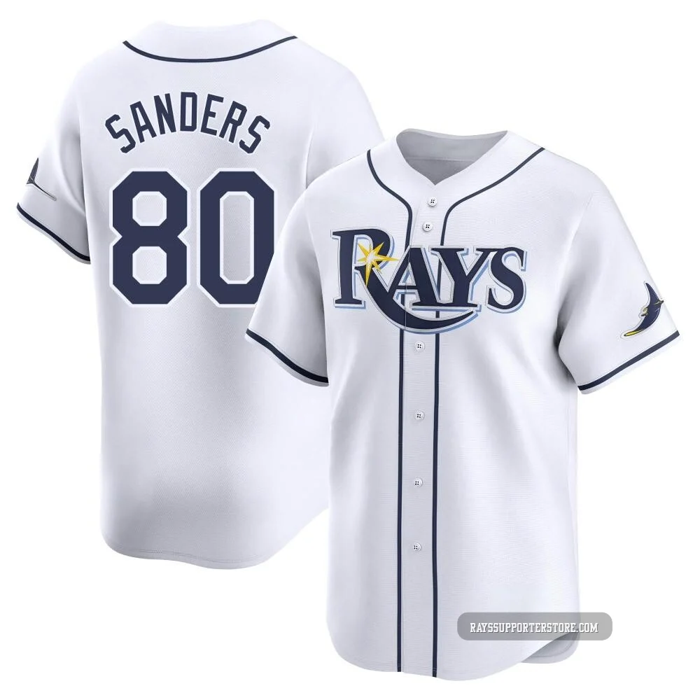 Tampa Bay Rays ＃80 Phoenix Sanders Youth Limited Home Jersey - White