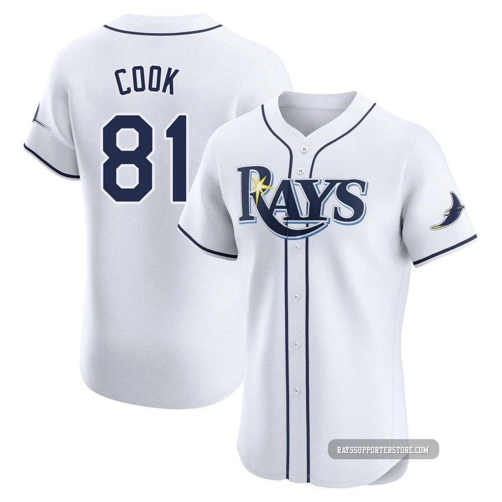 Tampa Bay Rays ＃81 Alexander Cook Men's Elite Home Jersey - White