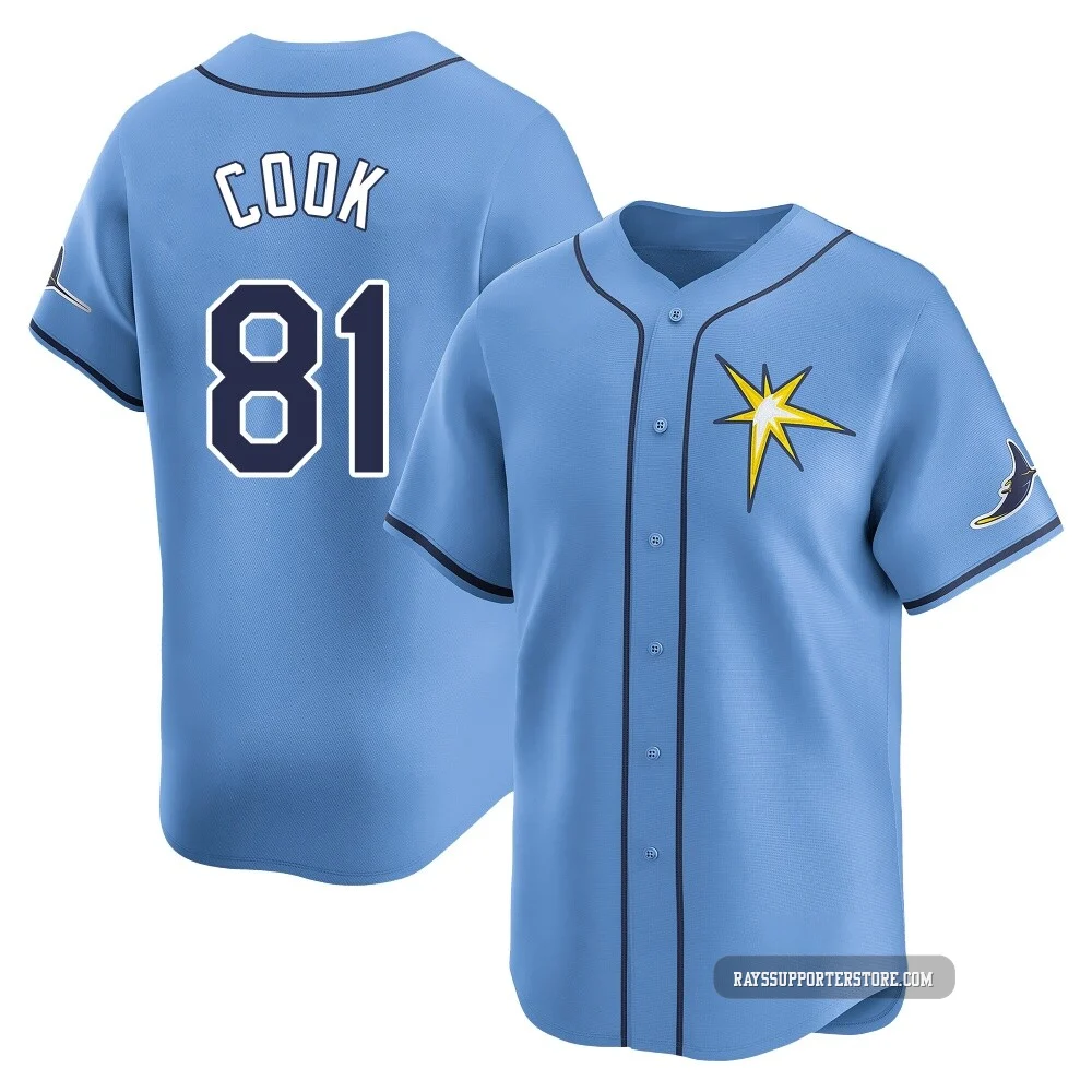 Tampa Bay Rays ＃81 Alexander Cook Men's Limited Alternate Jersey - Light Blue