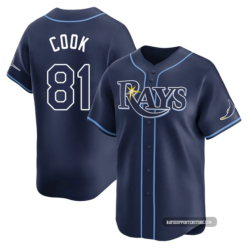 Tampa Bay Rays ＃81 Alexander Cook Men's Limited Away Jersey - Navy
