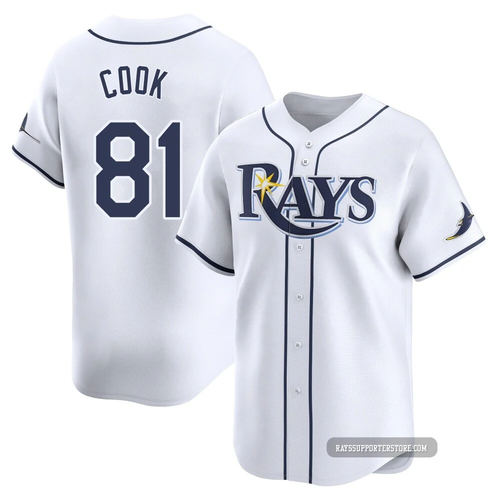 Tampa Bay Rays ＃81 Alexander Cook Men's Limited Home Jersey - White