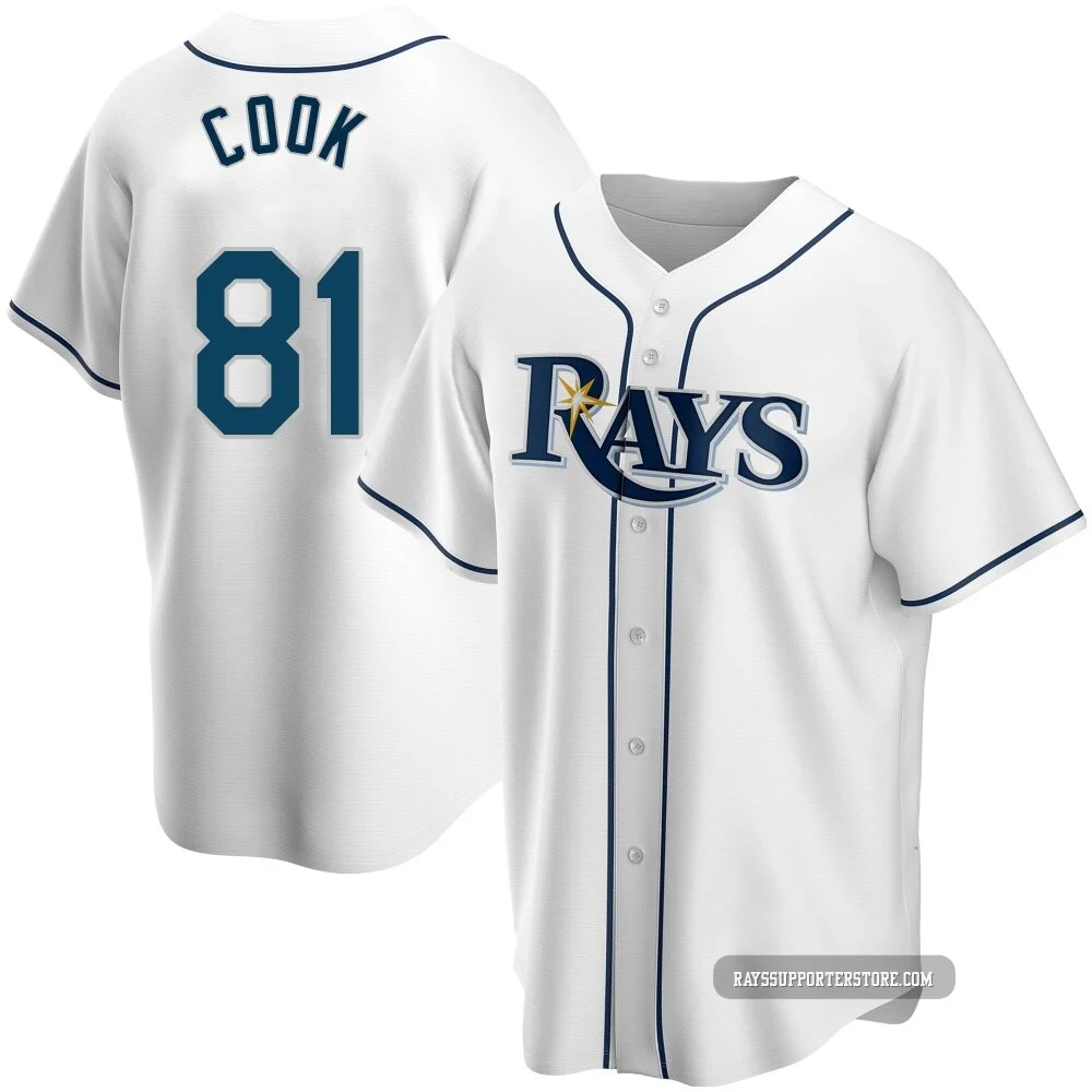 Tampa Bay Rays ＃81 Alexander Cook Men's Replica Home Jersey - White