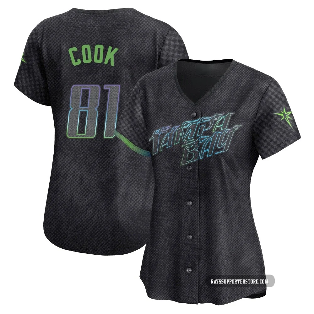 Tampa Bay Rays ＃81 Alexander Cook Women's Limited 2024 City Connect Jersey - Charcoal