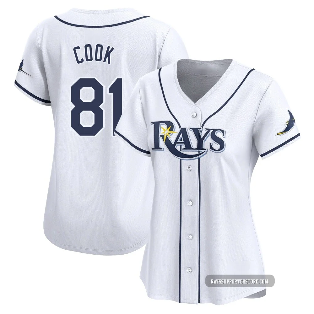 Tampa Bay Rays ＃81 Alexander Cook Women's Limited Home Jersey - White