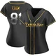 Tampa Bay Rays ＃81 Alexander Cook Women's Replica Black en Alternate Jersey - Gold