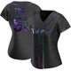 Tampa Bay Rays ＃81 Alexander Cook Women's Replica Holographic Alternate Jersey - Black