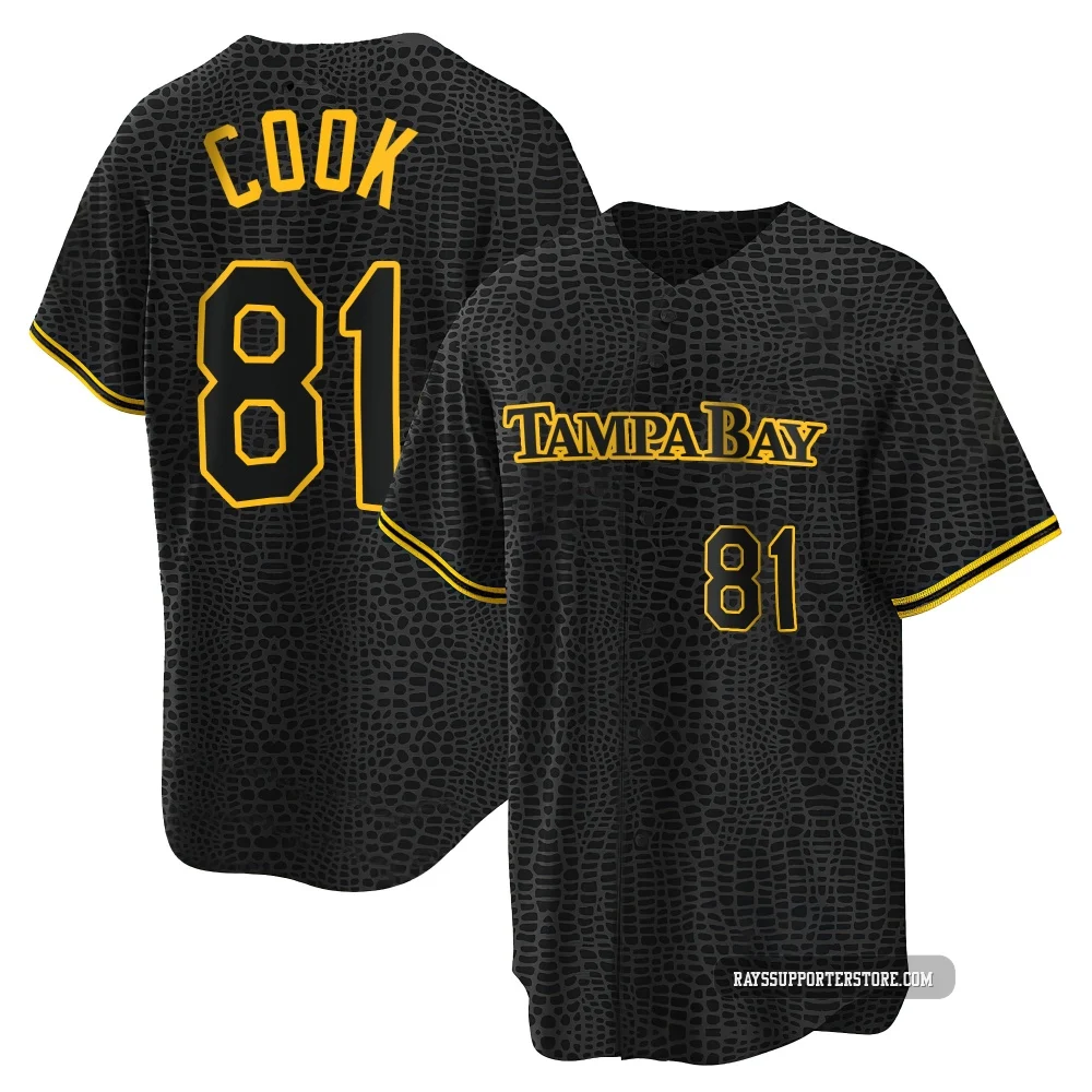 Tampa Bay Rays ＃81 Alexander Cook Youth Replica Snake Skin City Jersey - Black