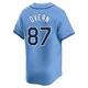 Tampa Bay Rays ＃87 Austin Overn Men's Limited Alternate Jersey - Light Blue