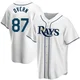 Tampa Bay Rays ＃87 Austin Overn Men's Replica Home Jersey - White