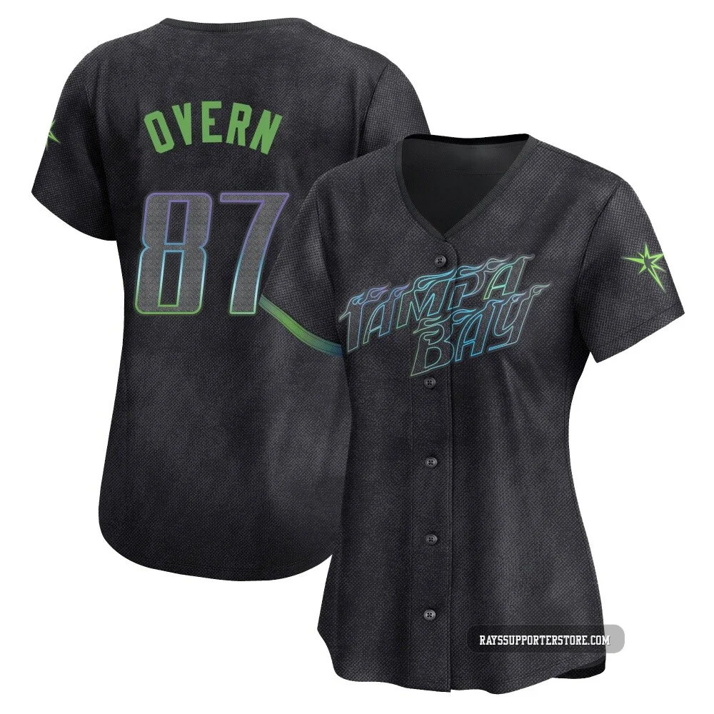 Tampa Bay Rays ＃87 Austin Overn Women's Limited 2024 City Connect Jersey - Charcoal