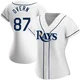 Tampa Bay Rays ＃87 Austin Overn Women's Replica Home Jersey - White