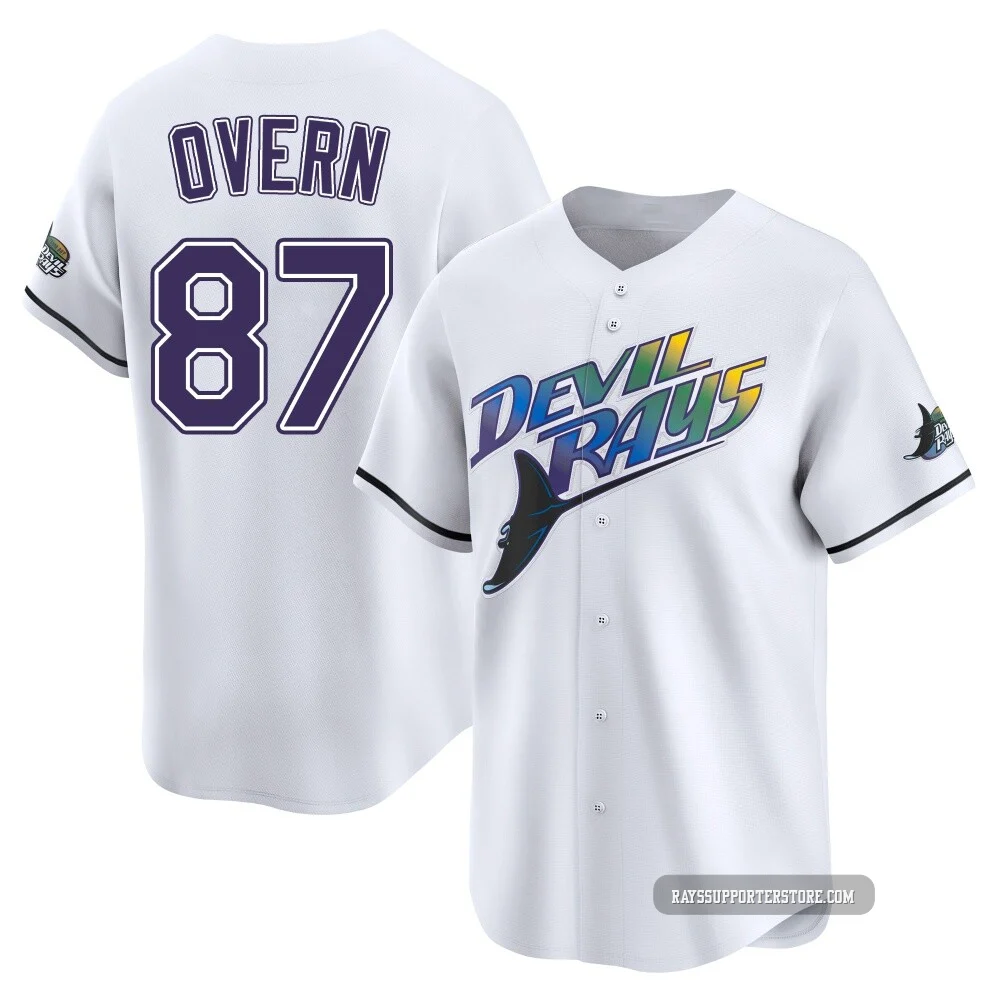 Tampa Bay Rays ＃87 Austin Overn Youth Limited Throwback Cooperstown Jersey - White