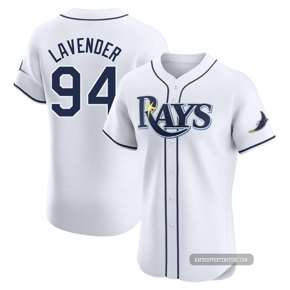 Tampa Bay Rays ＃94 Nathan Lavender Men's Elite Home Jersey - White