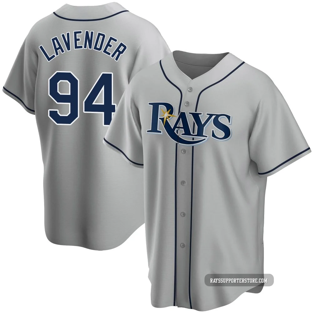Tampa Bay Rays ＃94 Nathan Lavender Men's Replica Road Jersey - Gray