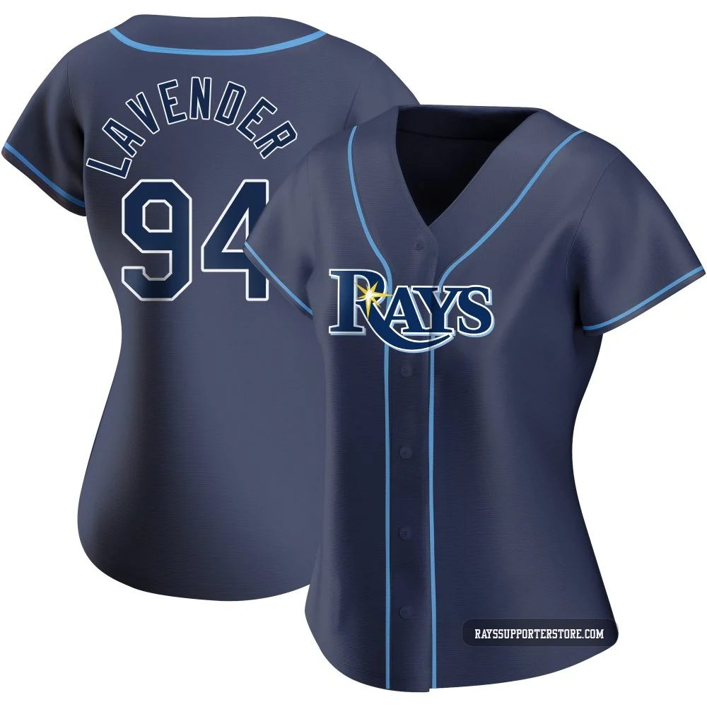 Tampa Bay Rays ＃94 Nathan Lavender Women's Authentic Alternate Jersey - Navy