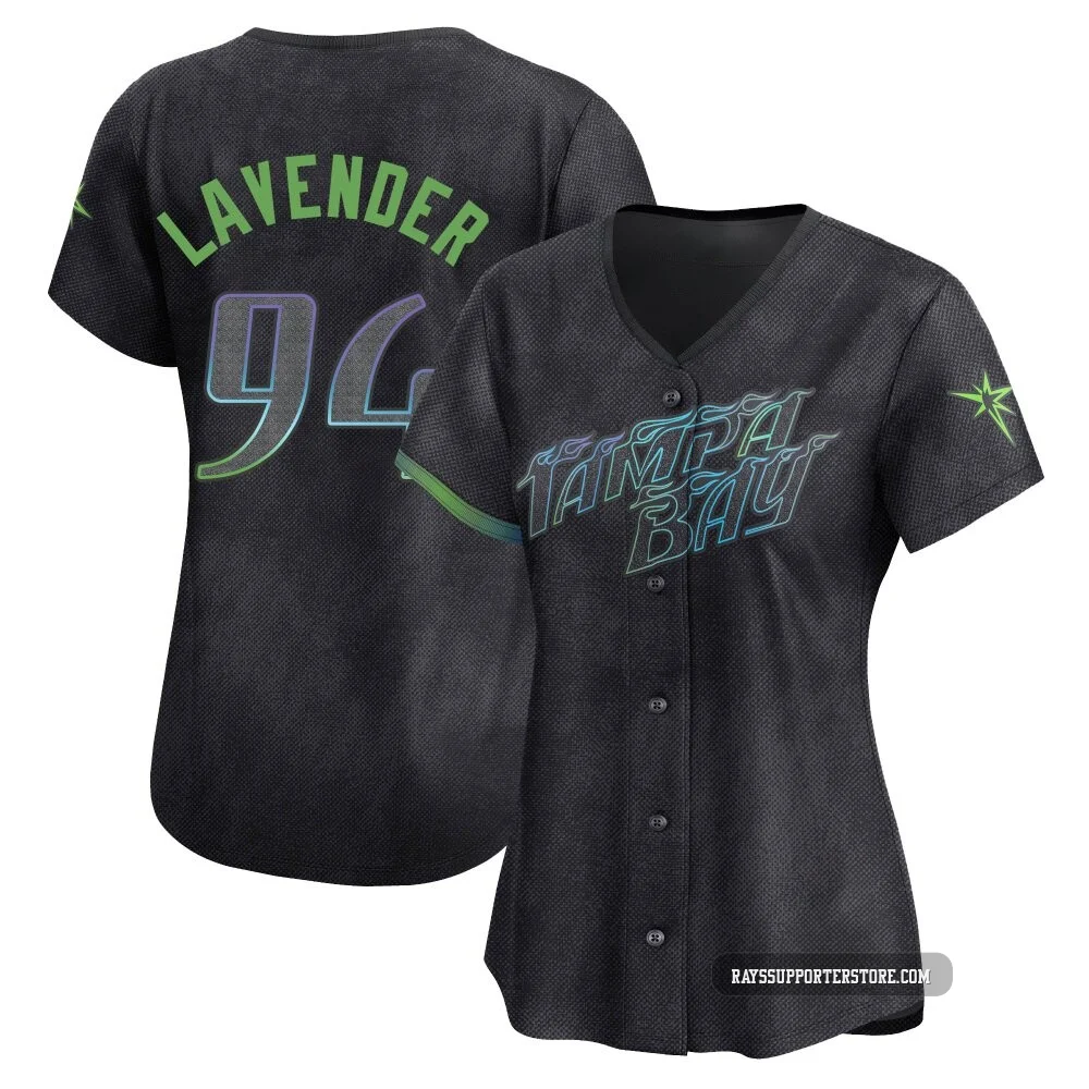 Tampa Bay Rays ＃94 Nathan Lavender Women's Limited 2024 City Connect Jersey - Charcoal