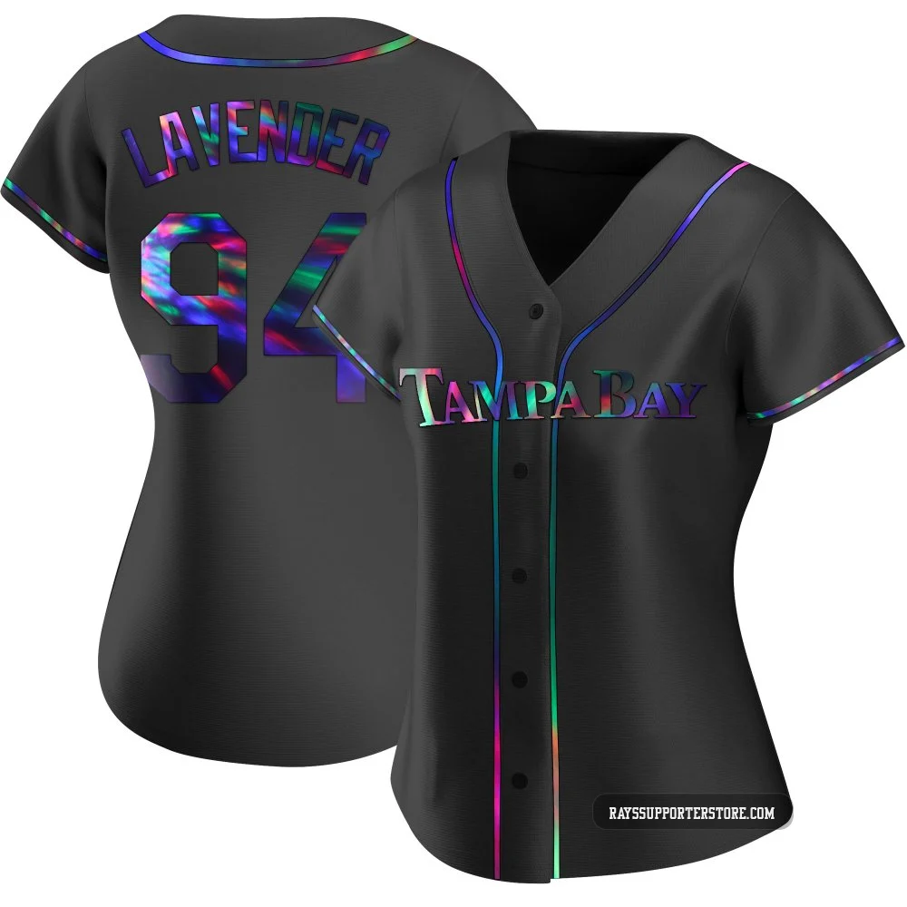 Tampa Bay Rays ＃94 Nathan Lavender Women's Replica Holographic Alternate Jersey - Black