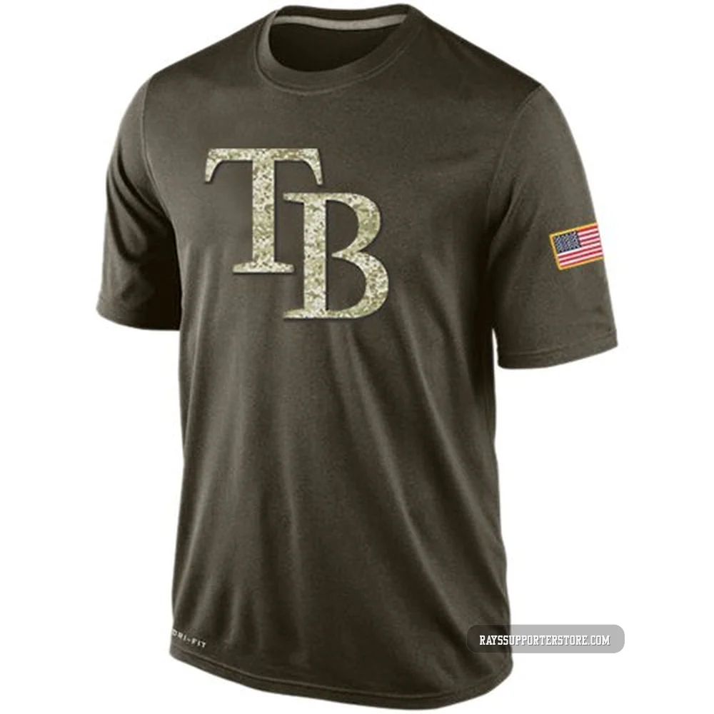 Tampa Bay Rays Men's Dri-Fit Salute To Service KO Performance T-Shirt - Olive