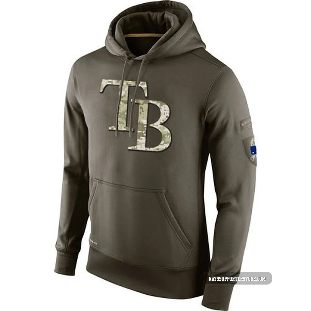 Tampa Bay Rays Men's Salute to Service KO Performance Hoodie - Olive